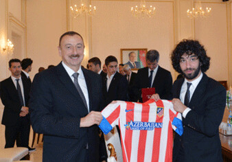 Ильхам Алиев принял футболистов «Атлетико» 