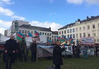 Перед зданием Европарламента прошла акция протеста по случаю 22-й годовщины Ходжалинского геноцида