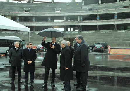 Ильхам Алиев ознакомился с ходом строительства Бакинского Олимпийского стадиона (Обновлено)