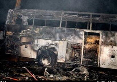 Сгорел автобус с азербайджанскими паломниками – есть раненные