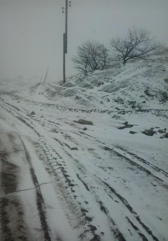 На севере Азербайджана идет снег