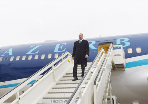 Президент Азербайджана совершает визит в Германию (Добавлено) (Фото)