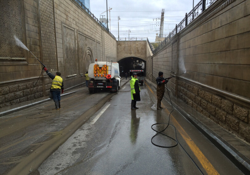 В Баку закрыт въезд в тоннель на одном из центральных проспектов (Фото)