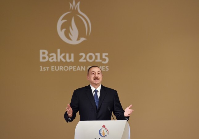 Президент Азербайджана принял участие в церемонии награждения в связи с Евроиграми (Фото)