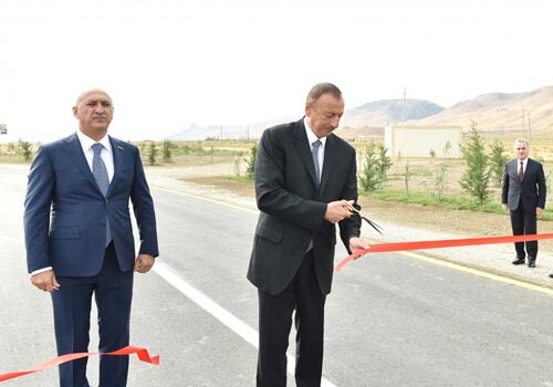 Президент Ильхам Алиев принял участие в открытии дороги Сиязань-Машриф (Фото)