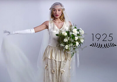 100 лет за 3 минуты: эволюция свадебного платья (Видео)