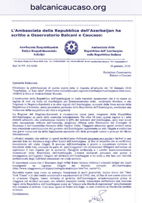Азербайджанский дипломат ответил на необоснованную статью на итальянском портале