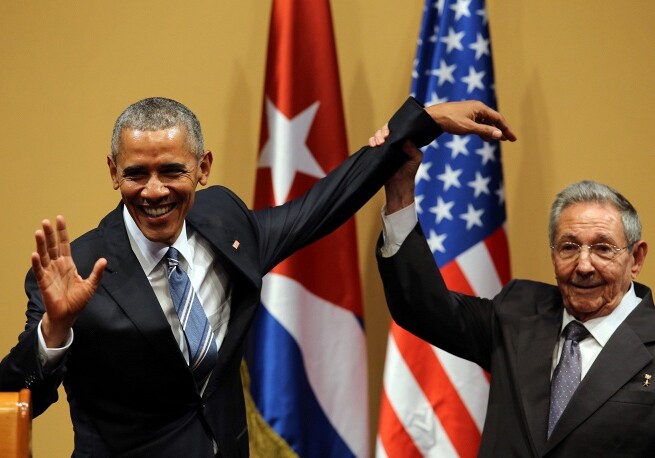 Барак Обама оконфузился во время встречи с Раулем Кастро (Видео)