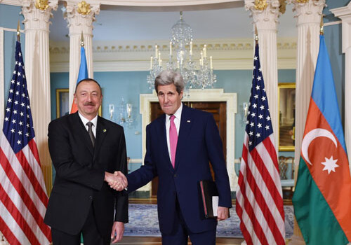 Президент Азербайджана встретился с госсекретарем США (Фото-Видео)