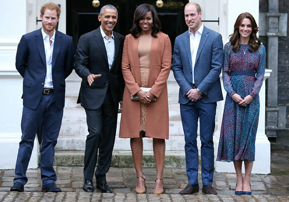 Барак и Мишель Обама на ужине с Уильямом, Кейт и Гарри (Фото)