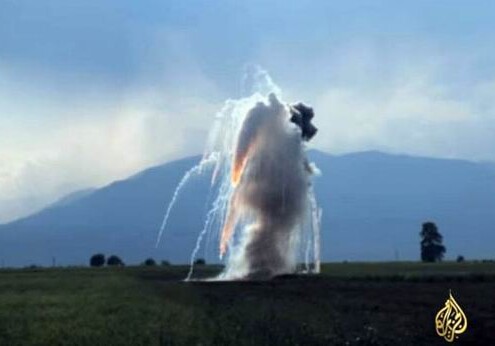 «Аль-Джазира» распространил репортаж об использовании Арменией артиллерийского снаряда с белым фосфором