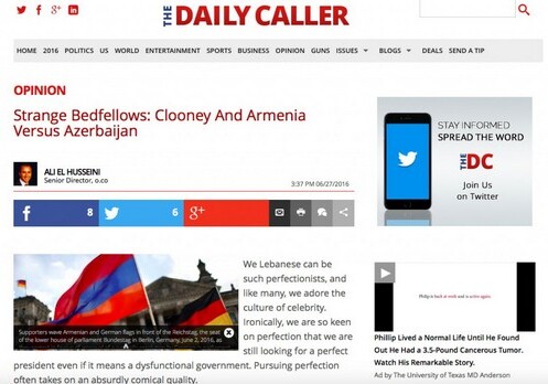 The Daily Caller: «Клуни и Армения - странная парочка…»