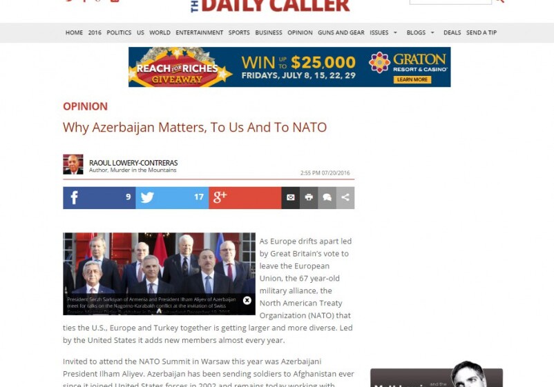 The Daily Caller: «США, НАТО и страны Европы должны поддержать Азербайджан»