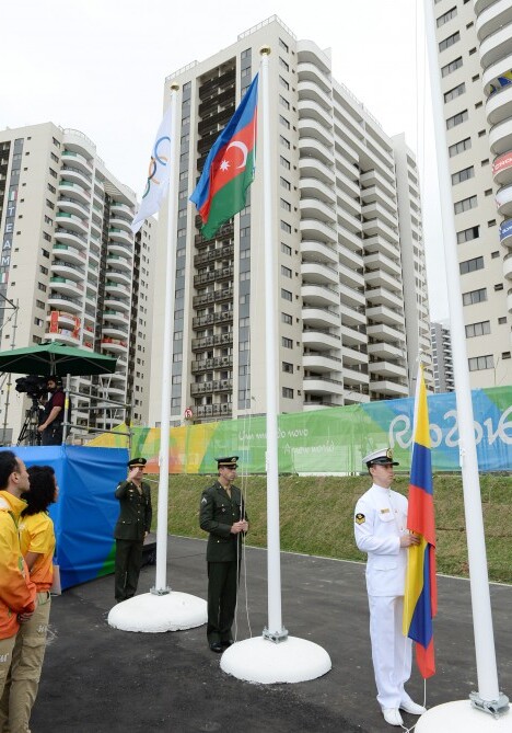 В Олимпийской деревне в Рио-де-Жанейро поднят флаг Азербайджана (Фото) 