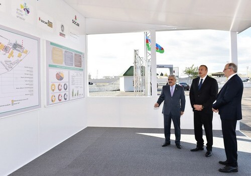 Президент Азербайджана заложил фундамент новой установки по производству битума (Фото)