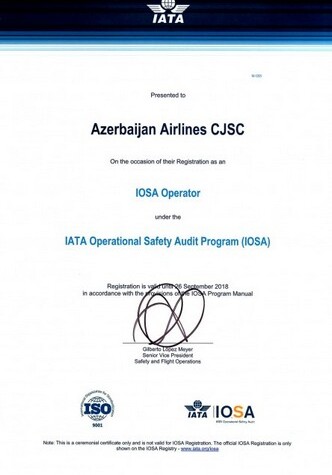 «Азербайджанские авиалинии» успешно прошли аудит IOSA