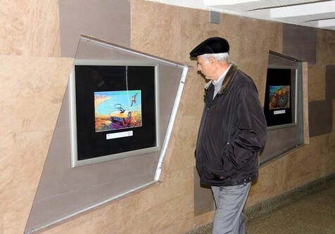 Искусство в подземке: в Бакинском метро открылась выставка картин (Фото)