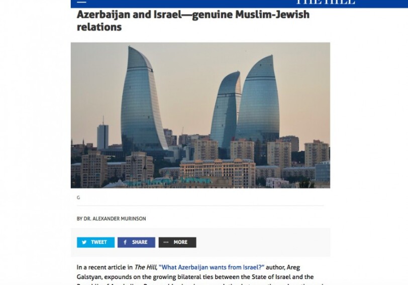 The Hill об азербайджано-израильских отношениях