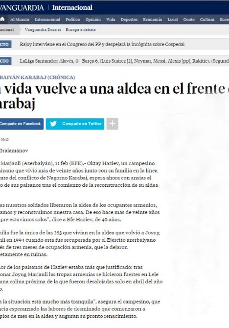 Испанская и колумбийская пресса о восстановительных работах в Джоджуг Мерджанлы