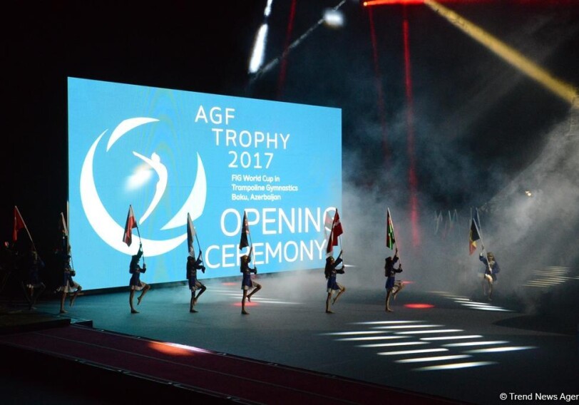 В Баку прошла церемония открытия Кубка мира FIG по прыжкам на батуте и тамблингу (Фото)