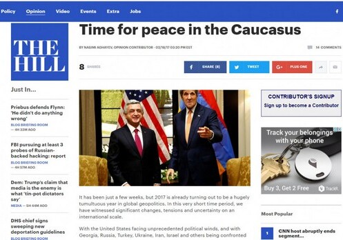The Hill опубликовала статью о захватнической политике Армении