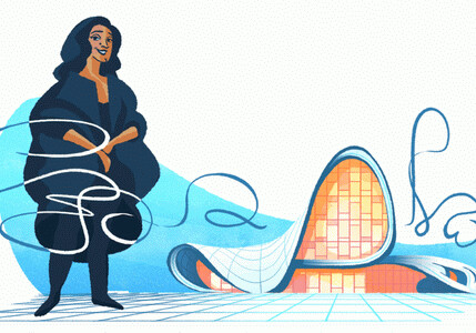 Google посвятил doodle Захе Хадид на фоне Центра Гейдара Алиева (Фото) 