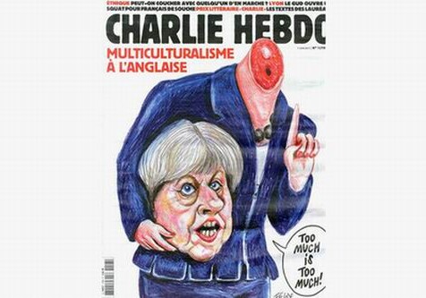 Charlie Hebdo обезглавил Терезу Мэй в карикатуре о лондонском теракте (Фото)