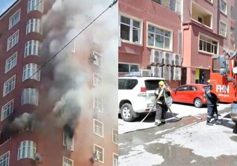 Пожар в центре Баку (Фото-Видео)