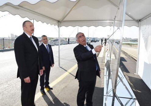 Президент Азербайджана принял участие в открытии двух дорог (Фото)