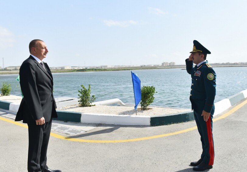 Ильхам Алиев ознакомился с недавно построенным пограничным сторожевым кораблем типа «Туфан» (Фото-Обновлено)