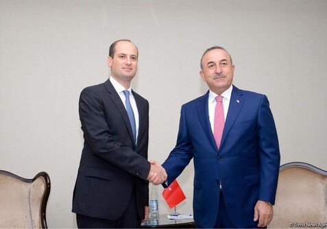 В Баку проходит встреча глав МИД Турции и Грузии (Фото)