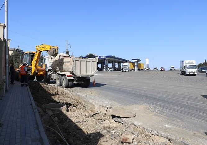 Начался ремонт участка дороги Баку-Шамаха-Евлах (Фото)