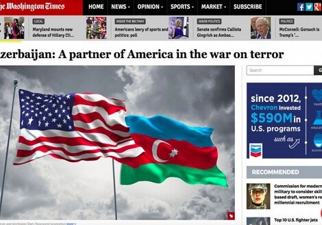 «Азербайджан: партнер Америки в войне против терроризма» - The Washington Times