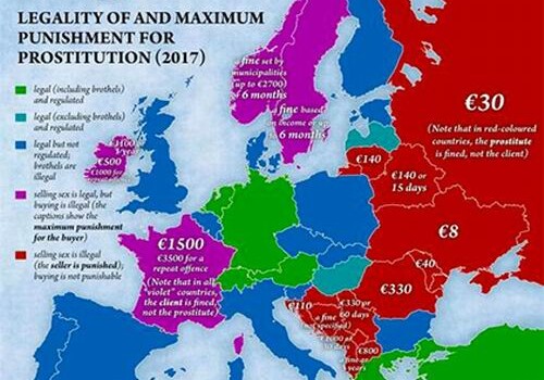 Составлена карта легальной и нелегальной проституции в Европе