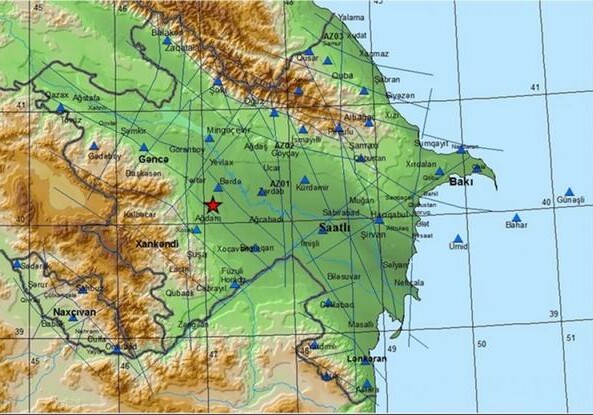 На территории Агдамского района произошло землетрясение магнитудой 4,7