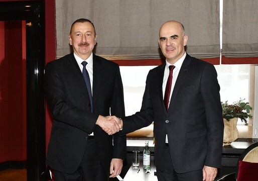 В Давосе состоялась встреча президентов Азербайджана и Швейцарии (Фото)