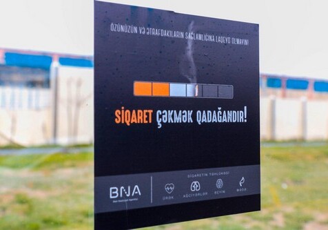 Запрет курения коснулся автобусных остановок в Баку (Фото)