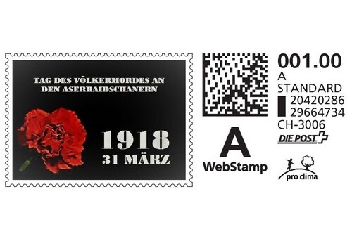 В Швейцарии выпущена марка, посвященная геноциду азербайджанцев