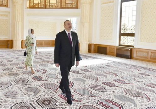 Президент Азербайджана принял участие в открытии мечети Гаджи Джавад (Фото)