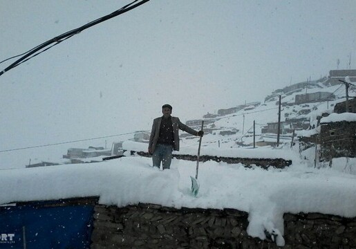 Высота снежного покрова в Хыналыге достигла 55 см (Фото) 