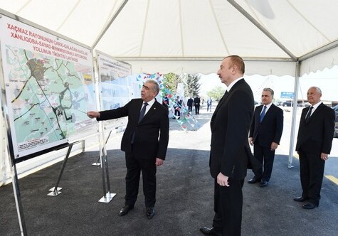 Президент Ильхам Алиев принял участие в открытии ряда инфраструктурных  объектов в Хачмазе (Фото)