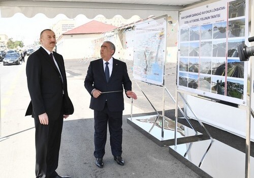  Президент Азербайджана открыл дорогу Локбатан-Гобу (Фото)