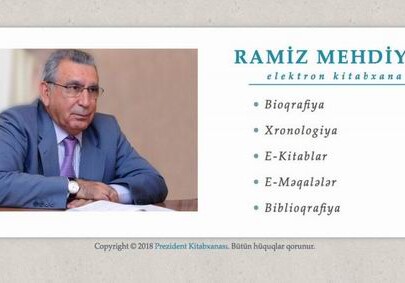 Начался проект Президентской библиотеки «Рамиз Мехтиев. Электронная библиотека»