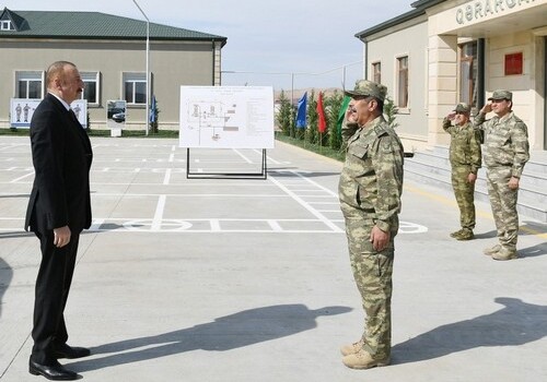Президент Азербайджана принял участие в открытии N-ской воинской части (Фото)
