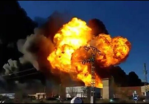 Взрыв на территории автопарка в Сумгайыте (Видео)