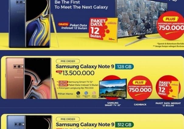 За предзаказ Galaxy Note9 дарят телевизоры Samsung Smart TV