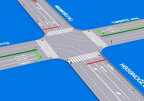 Изменяется схема движения на одном из перекрестков в Баку (Видео)