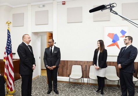 Президент Ильхам Алиев посетил посольство США (Фото-Обновлено)