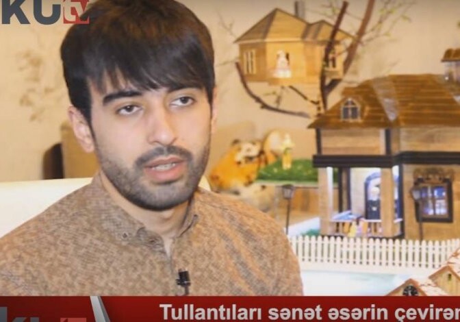 Азербайджанец превращает отходы в интересные произведения (Видео)