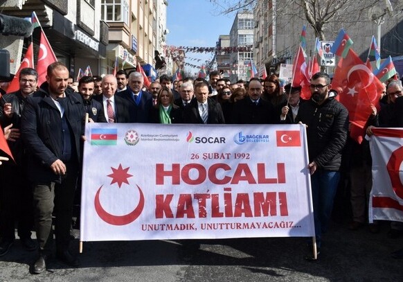 В Стамбуле состоялось шествие в связи с 27-й годовщиной Ходжалинского геноцида (Фото-Видео)